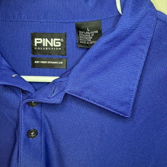 Ping Collection Golf Polo Performance Dynamics Dark/Royal Blue Sleeve Logo SizeL - Picture 4 of 6